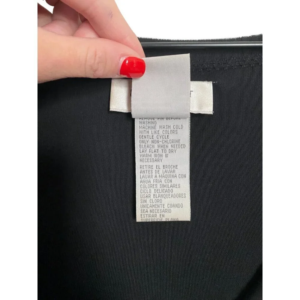 Nine West Cowl Neck Sleeveless Blouse with Butterfly Pin 1X - Picture 5 of 6